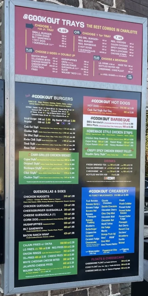 Cookout Charlotte, NC Menu Prices Photos, Locations & Hours 1 Cookout Menu, 4374 S Tryon St, Charlotte, NC 28217